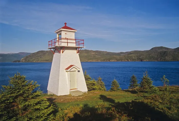 Framed Print : Canada, Newfoundland, Gros Morne National Park. Woody Point Lighthouse. Credit as