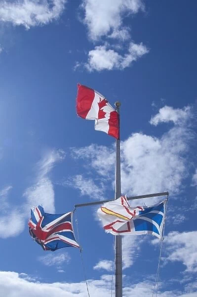 Canada, Newfoundland and Labrador, Newfundland, St. Anthony. Local flags