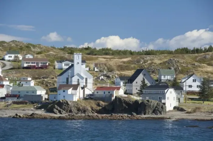 Framed Print : Canada, Newfoundland and Labrador, Twillingate. The port area along the Kittiwake Coast