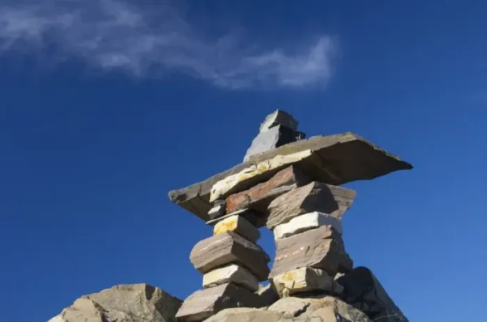 Framed Print : Canada, Newfoundland, St. John s. Inukshuk (to act the same way as a human)