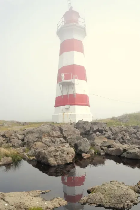 Framed Print : Canada, Nova Scotia, Brier Island. Reflection of Brier Island Lighthouse in pond Framed Print : Canada, Nova Scotia, Brier Island. Reflection of Brier Island Lighthouse in pond