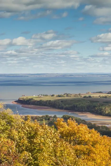 Framed Print : Canada, Nova Scotia, Canning. The Lookoff, elevated view of the Annapolis Valley in