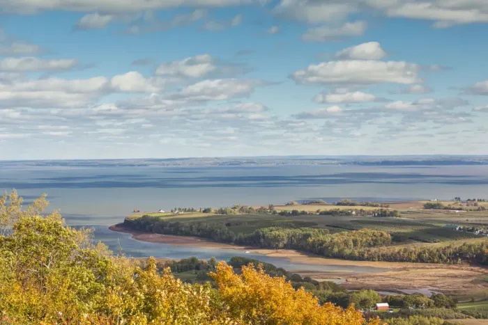 Framed Print : Canada, Nova Scotia, Canning. The Lookoff, elevated view of the Annapolis Valley in Framed Print : Canada, Nova Scotia, Canning. The Lookoff, elevated view of the Annapolis Valley in