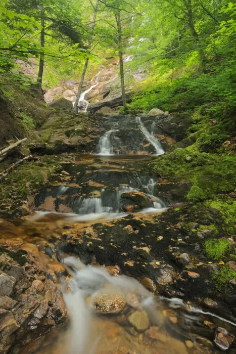 Framed Print : Canada, Nova Scotia, Cape Breton Highlands National Park. Beulach Ban Falls cascade Framed Print : Canada, Nova Scotia, Cape Breton Highlands National Park. Beulach Ban Falls cascade