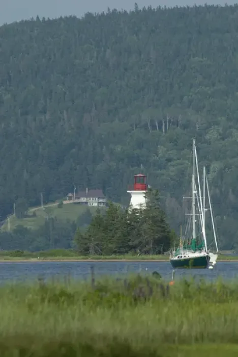 Framed Print : Canada, Nova Scotia, Cape Breton Island, Baddeck. Baddeck lighthouse