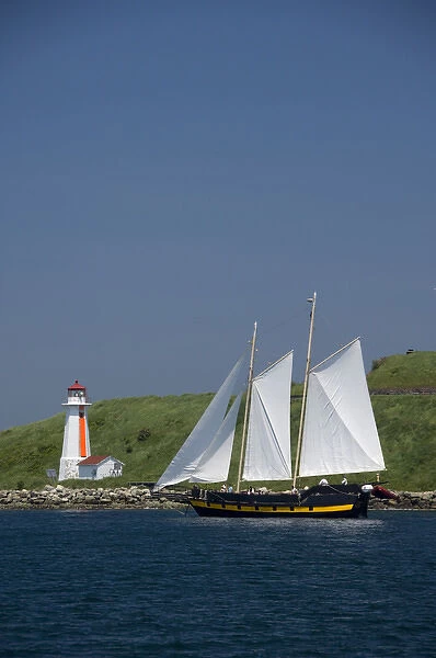 Canada, Nova Scotia, Halifax. Georges Island & Lighthouse. National Historic Site