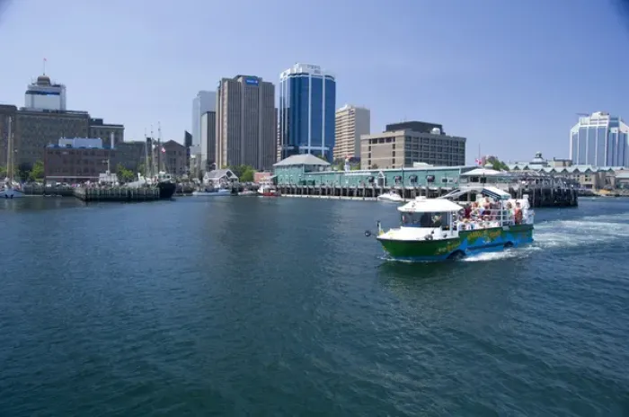 Framed Print : Canada, Nova Scotia, Halifax. Waterfront area, popular Harbour Hopper tour boat Framed Print : Canada, Nova Scotia, Halifax. Waterfront area, popular Harbour Hopper tour boat
