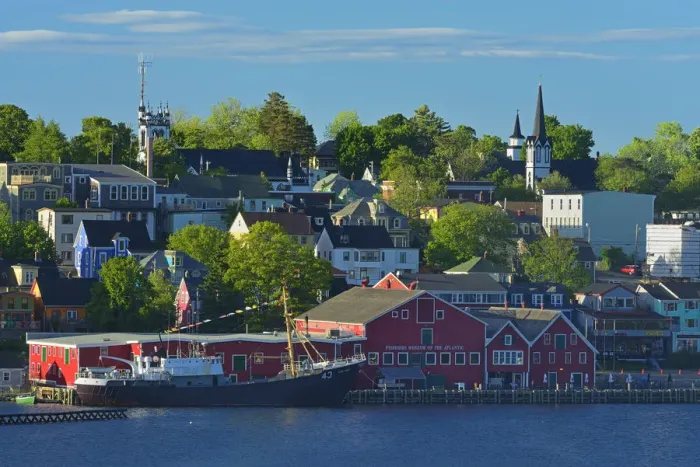 Framed Print : Canada, Nova Scotia, Lunenberg. Overview of town, a UNESCO World Heritage Site. Credit as Framed Print : Canada, Nova Scotia, Lunenberg. Overview of town, a UNESCO World Heritage Site. Credit as