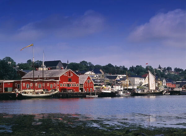 Canada, Nova Scotia, Lunenburg, View of Atlantic Fisheries Museum and Lunenburg Harbour