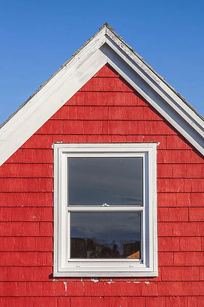 Canada, Nova Scotia, Peggys Cove. Close-up of red house