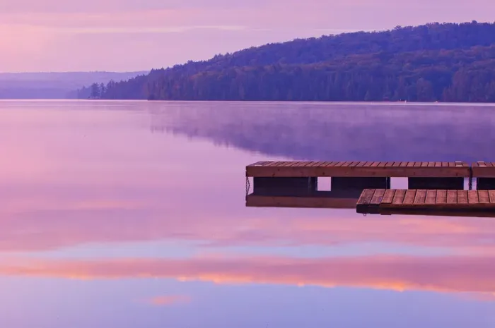 Framed Print : Canada, Ontario, Algonquin Provincial Park, Dock and fog on Lake of Two Rivers Framed Print : Canada, Ontario, Algonquin Provincial Park, Dock and fog on Lake of Two Rivers