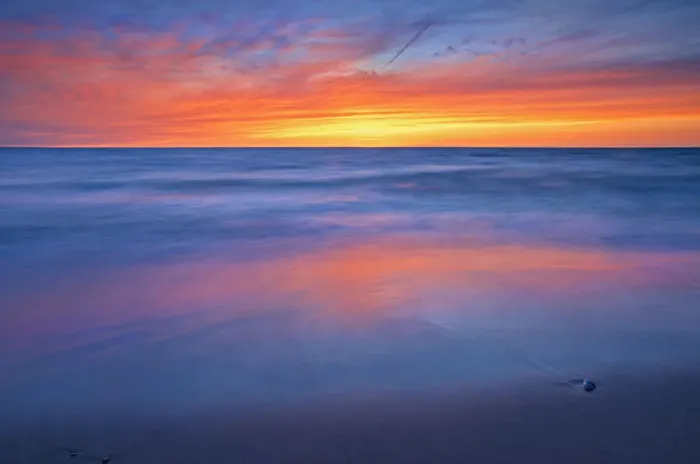 Framed Print : Canada, Ontario, Grand Bend. Sandy beach on Lake Huron at sunset Framed Print : Canada, Ontario, Grand Bend. Sandy beach on Lake Huron at sunset