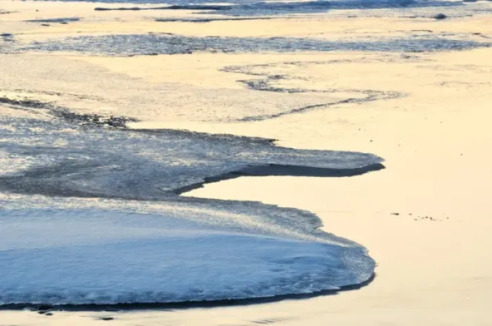 Framed Print : Canada, Ontario. Ice patterns on Hope Bay