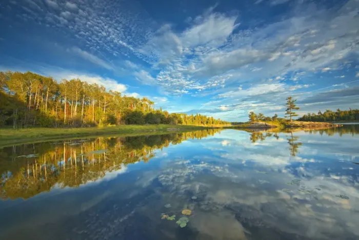 Framed Print : Canada, Ontario, Kenora. Clouds reflected in Middle Lake at sunset Framed Print : Canada, Ontario, Kenora. Clouds reflected in Middle Lake at sunset