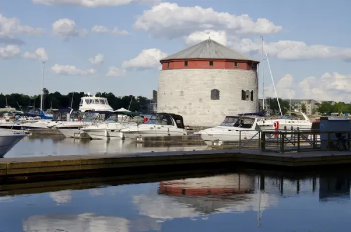 Framed Print : Canada, Ontario, Kingston. Lake Ontario marina area at the port of Kingston with Framed Print : Canada, Ontario, Kingston. Lake Ontario marina area at the port of Kingston with