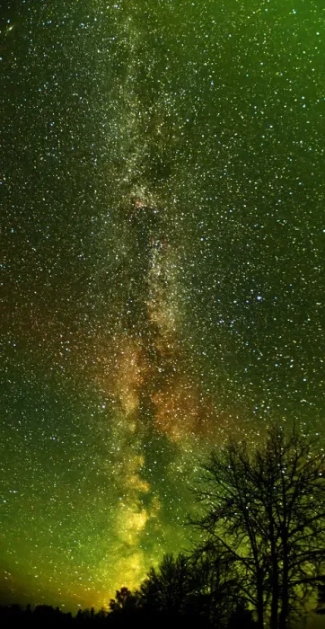 Framed Print : Canada, Ontario, Longlac. Milky Way and aurora borealis Framed Print : Canada, Ontario, Longlac. Milky Way and aurora borealis