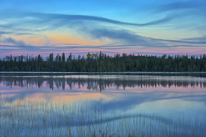 Framed Print : Canada, Ontario, Longlac. Sunrise on Klotz Lake. Credit as