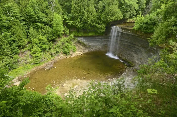 Framed Print : Canada, Ontario, Manitoulin Island. Kagawong River at Bridal Veil Falls. Credit as