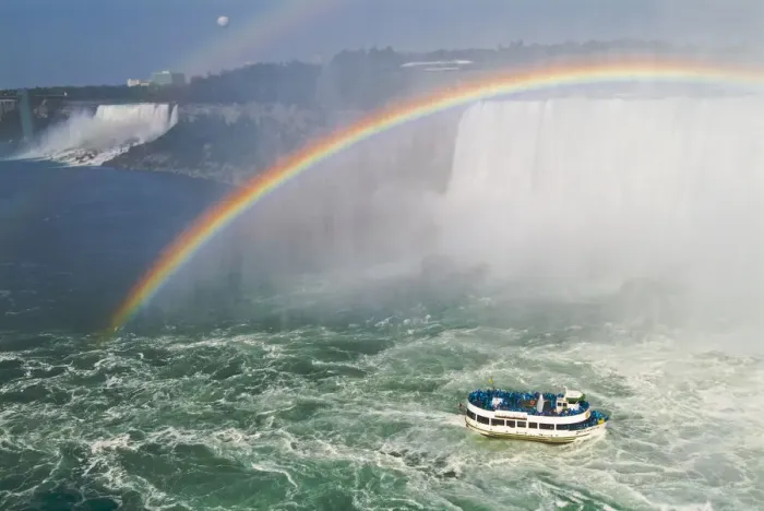 Framed Print : Canada, Ontario, Niagara Falls. Maid of the Mist tour boat and rainbow Framed Print : Canada, Ontario, Niagara Falls. Maid of the Mist tour boat and rainbow