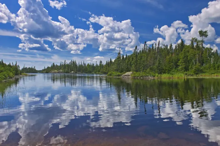Framed Print : Canada, Ontario, Obatanga Provincial Park, Clouds reflected in Burnfield Lake Framed Print : Canada, Ontario, Obatanga Provincial Park, Clouds reflected in Burnfield Lake