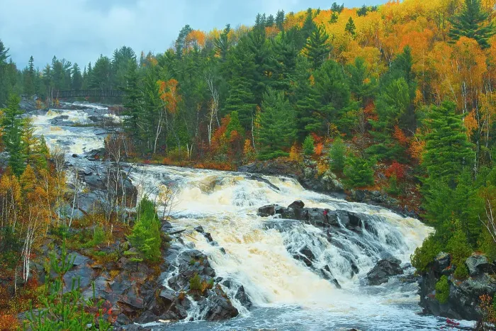 Framed Print : Canada, Ontario, Onaping. Onaping River at Onaping Falls