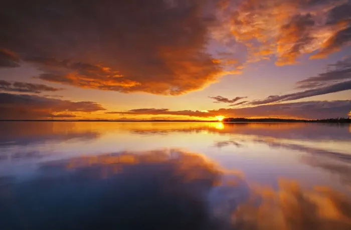 Framed Print : Canada, Ontario, Pakwash Lake Provincial Park. Clouds reflected in Pakwash Lake at sunset Framed Print : Canada, Ontario, Pakwash Lake Provincial Park. Clouds reflected in Pakwash Lake at sunset