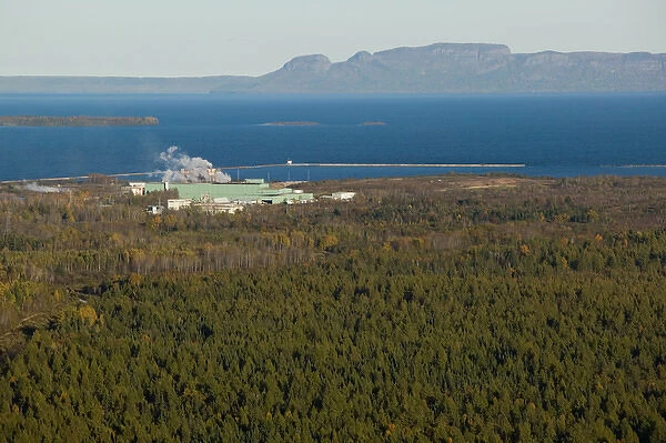 CANADA-Ontario-Thunder Bay: Paper Mill & Lake Superior from Mt. Mackay