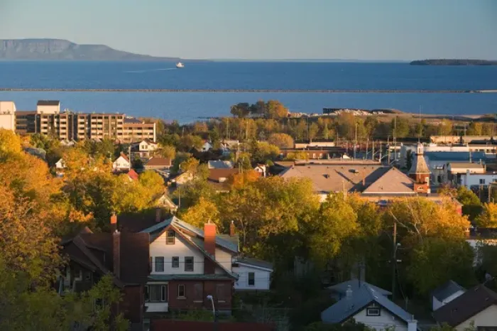 Framed Print : CANADA-Ontario-Thunder Bay: Town View from Hillcrest Park  /  Sunset