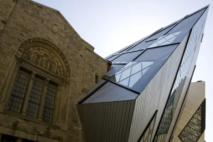 Framed Print : Canada, Ontario, Toronto. Royal Ontario Museum with the modern addition built into Framed Print : Canada, Ontario, Toronto. Royal Ontario Museum with the modern addition built into