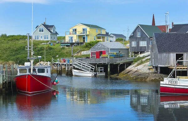 Canada Peggys Cove Nova Scotia peaceful and quiet famous harbour with boats