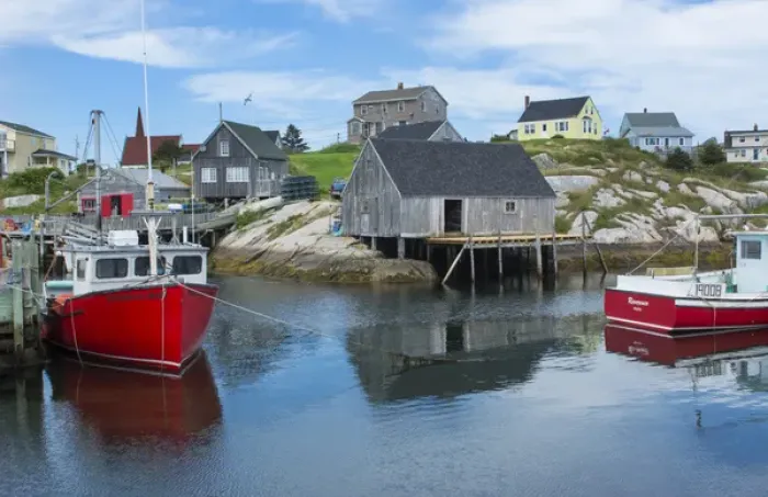 Framed Print : Canada Peggys Cove Nova Scotia peaceful and quiet famous harbour with boats