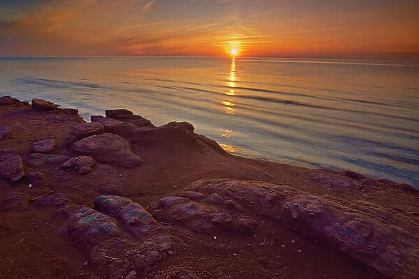 Canada, Prince Edward Island, Campbellton. Sunset on Gulf of St. Lawrence. Credit as