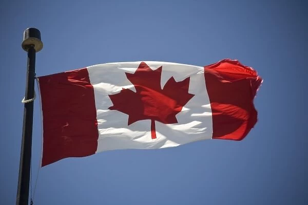 Canada, Prince Edward Island, Charlottetown. Canadian Flag