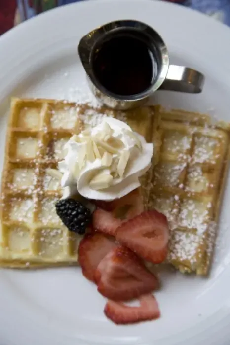Framed Print : Canada, Prince Edward Island, Charlottetown. Waffles at the historic Shipwright Inn