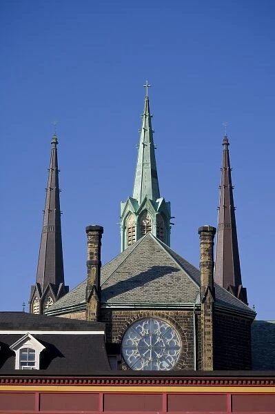 Canada, Prince Edward Island, Charlottetown. St. Dustan Basilica spires