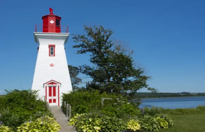 Framed Print : Canada Prince Edward Island, P. E. I. Victoria beautiful old Lighthouse called Victoria