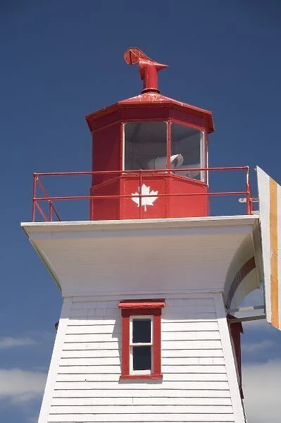 Canada, Prince Edward Island, Victoria. Lighthouse with Maple leaf