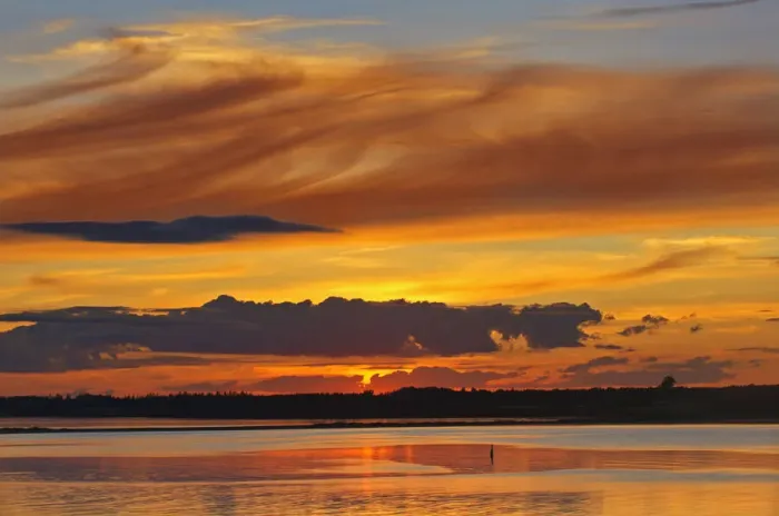 Framed Print : Canada, Prince Edward Island, Wood Islands. Sunset over Northumberland Strait