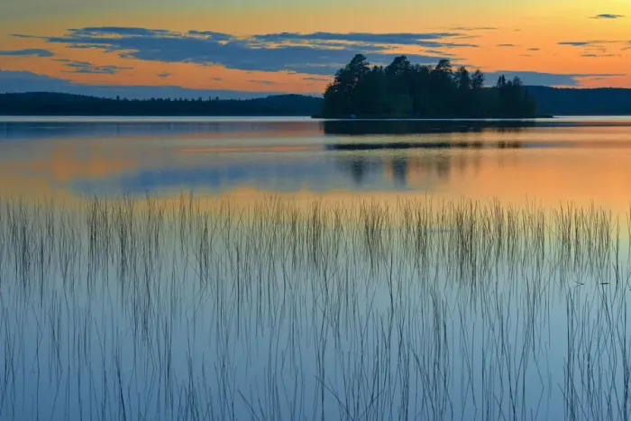 Framed Print : Canada, Quebec, Belleterre. Sunset reflection on Lac des Sables Framed Print : Canada, Quebec, Belleterre. Sunset reflection on Lac des Sables