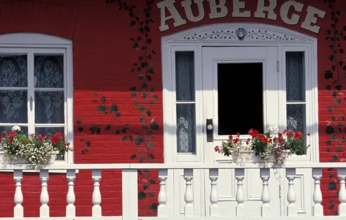 Framed Print : Canada, Quebec, Gaspe. Auberge Rt. 132, Near Riviere du Loup Framed Print : Canada, Quebec, Gaspe. Auberge Rt. 132, Near Riviere du Loup