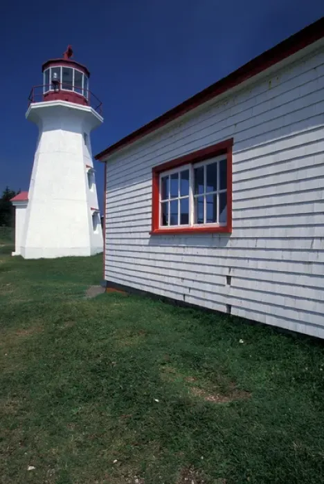 Framed Print : Canada, Quebec, Gaspe. Cap Gaspe Lighthouse, Forillon National Park Framed Print : Canada, Quebec, Gaspe. Cap Gaspe Lighthouse, Forillon National Park