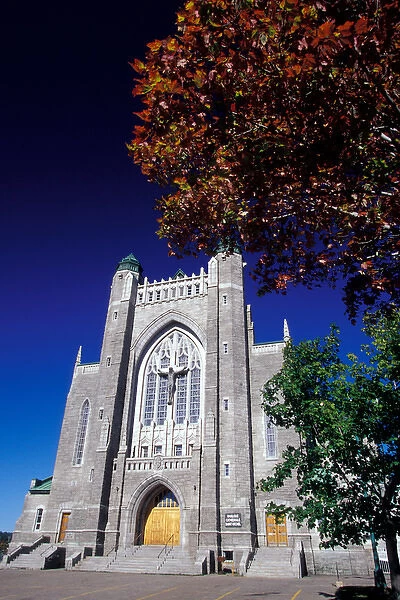 Canada, Quebec, Gaspe. Sherbrooke, Gothic Revival Cathedral (b. 1958), Napolean Audet