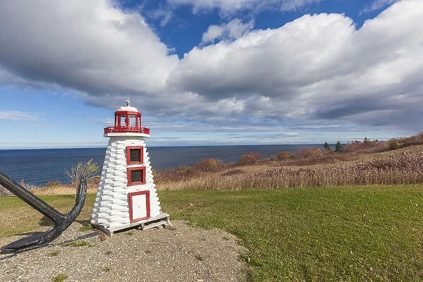 Canada, Quebec, L Anse-au-Griffon. Miniature lighthouse