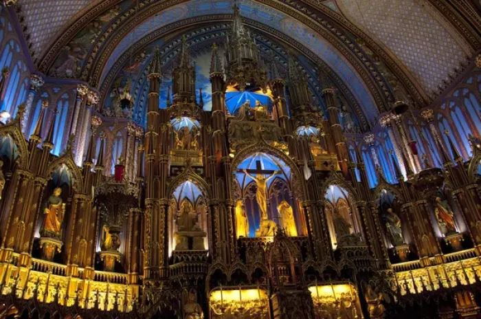 Framed Print : Canada, Quebec, Montreal, Basilique Notre-Dame-de-Montreal (aka Notre Dame Basilica)