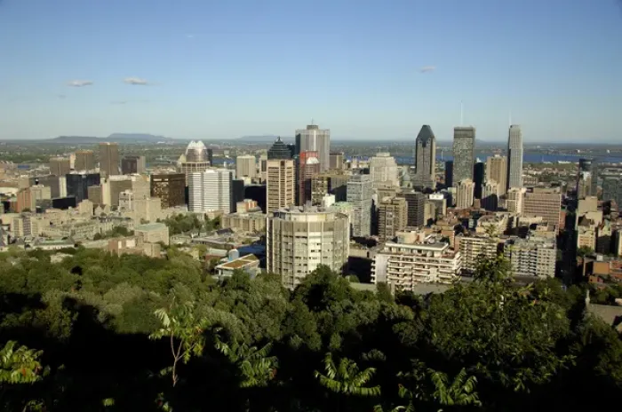 Framed Print : Canada, Quebec, Montreal. City overview from Mount Royal (aka Parc Mont-Royal) St Framed Print : Canada, Quebec, Montreal. City overview from Mount Royal (aka Parc Mont-Royal) St