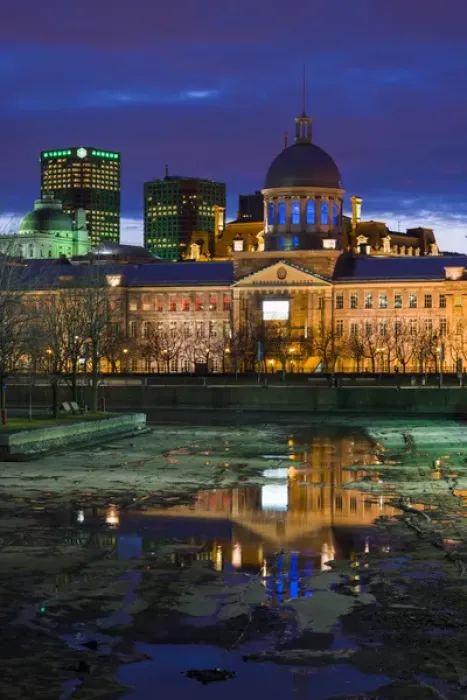 Framed Print : Canada, Quebec, Montreal, Old Port, Marche Bonsecours, market building, dusk Framed Print : Canada, Quebec, Montreal, Old Port, Marche Bonsecours, market building, dusk