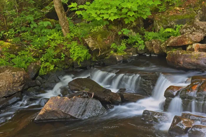 Framed Print : Canada, Quebec, Parc National du Mont-Tremblant. Scenic of waterfall over rocks Framed Print : Canada, Quebec, Parc National du Mont-Tremblant. Scenic of waterfall over rocks