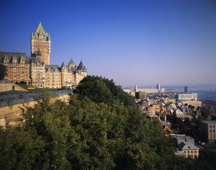 Framed Print : Canada, Quebec, Quebec City, Chateau Frontenac Hotel with Quebec city Framed Print : Canada, Quebec, Quebec City, Chateau Frontenac Hotel with Quebec city