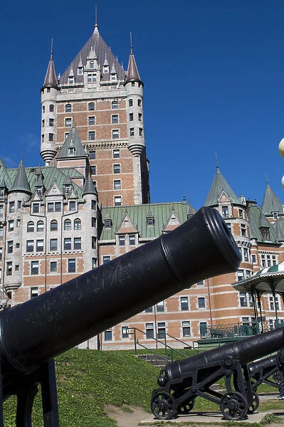 Canada, Quebec, Quebec City. Fairmont Hotel, Chateau Frontenac. View from Old Quebec City