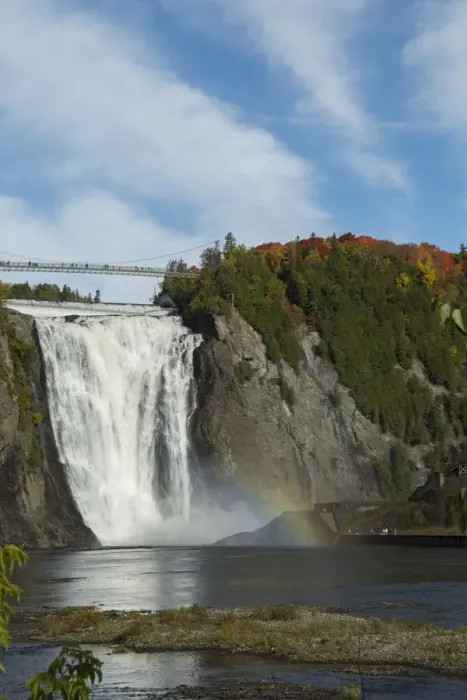 Framed Print : Canada, Quebec, Quebec City. Montmorency Falls at the mouth of the Montmorency River